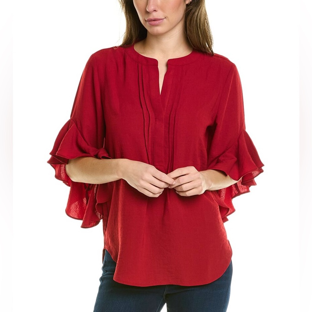 NWT Vince Camuto Ruffle Sleeve Split Neck Blouse, various sizes